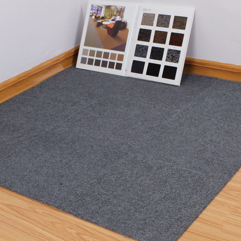 Carpet Tiles 18" X 18" Self-Stick Peel and Stick Level Loop Non-Skid Living Room Grey Clearhalo 'Carpet Tiles & Carpet Squares' 'carpet_tiles_carpet_squares' 'Flooring 'Home Improvement' 'home_improvement' 'home_improvement_carpet_tiles_carpet_squares' Walls and Ceiling' 7127430