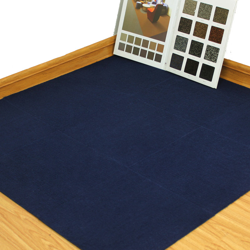 Carpet Tiles 18" X 18" Self-Stick Peel and Stick Level Loop Non-Skid Living Room Blue Clearhalo 'Carpet Tiles & Carpet Squares' 'carpet_tiles_carpet_squares' 'Flooring 'Home Improvement' 'home_improvement' 'home_improvement_carpet_tiles_carpet_squares' Walls and Ceiling' 7127433