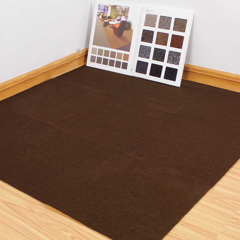 Carpet Tiles 18" X 18" Self-Stick Peel and Stick Level Loop Non-Skid Living Room Coffee Clearhalo 'Carpet Tiles & Carpet Squares' 'carpet_tiles_carpet_squares' 'Flooring 'Home Improvement' 'home_improvement' 'home_improvement_carpet_tiles_carpet_squares' Walls and Ceiling' 7127437