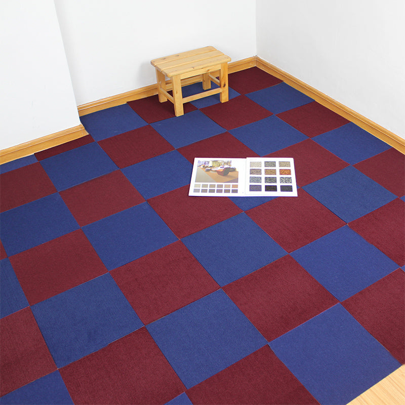 Carpet Tiles 18" X 18" Self-Stick Peel and Stick Level Loop Non-Skid Living Room Red-Blue Clearhalo 'Carpet Tiles & Carpet Squares' 'carpet_tiles_carpet_squares' 'Flooring 'Home Improvement' 'home_improvement' 'home_improvement_carpet_tiles_carpet_squares' Walls and Ceiling' 7127448