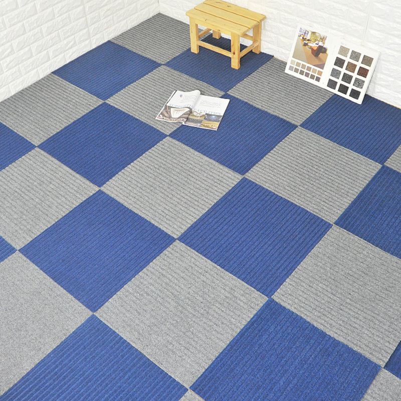 Carpet Tiles 18" X 18" Self-Stick Peel and Stick Level Loop Non-Skid Living Room Blue/ Gray Clearhalo 'Carpet Tiles & Carpet Squares' 'carpet_tiles_carpet_squares' 'Flooring 'Home Improvement' 'home_improvement' 'home_improvement_carpet_tiles_carpet_squares' Walls and Ceiling' 7127454
