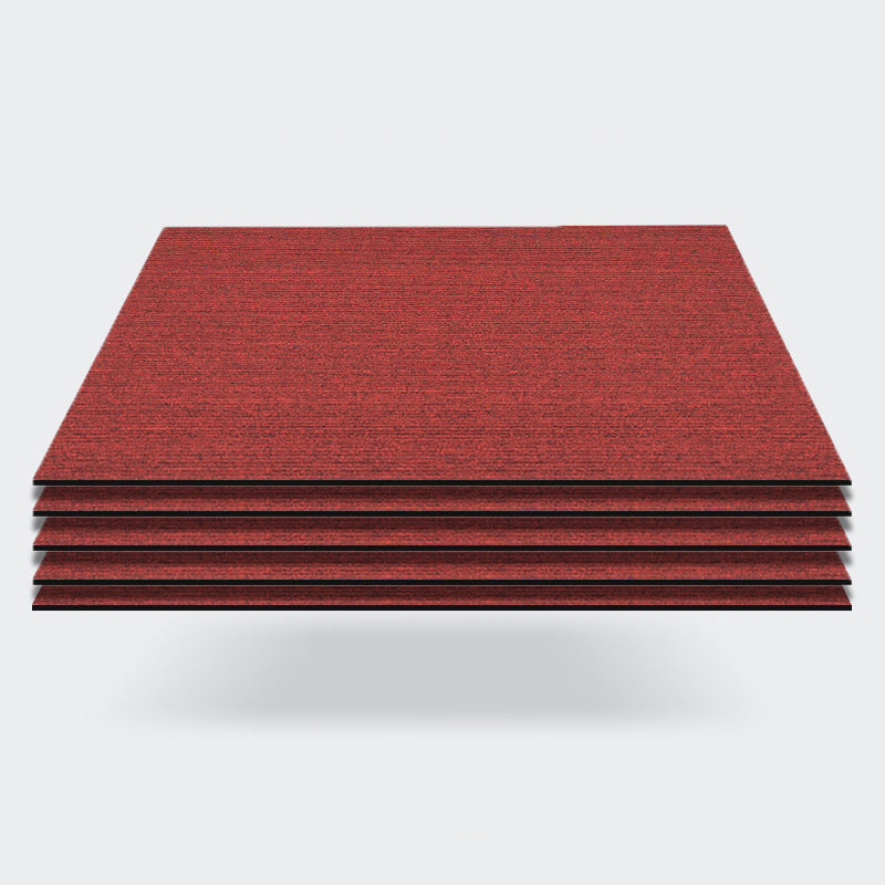 Carpet Tile 20" X 20" Self Peel and Stick Level Loop Fade Resistant Red Clearhalo 'Carpet Tiles & Carpet Squares' 'carpet_tiles_carpet_squares' 'Flooring 'Home Improvement' 'home_improvement' 'home_improvement_carpet_tiles_carpet_squares' Walls and Ceiling' 7127461