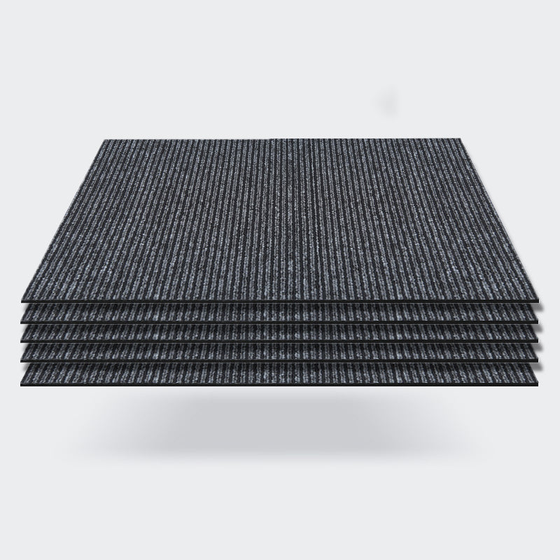 Carpet Tile 20" X 20" Self Peel and Stick Level Loop Fade Resistant Black-Gray Clearhalo 'Carpet Tiles & Carpet Squares' 'carpet_tiles_carpet_squares' 'Flooring 'Home Improvement' 'home_improvement' 'home_improvement_carpet_tiles_carpet_squares' Walls and Ceiling' 7127472