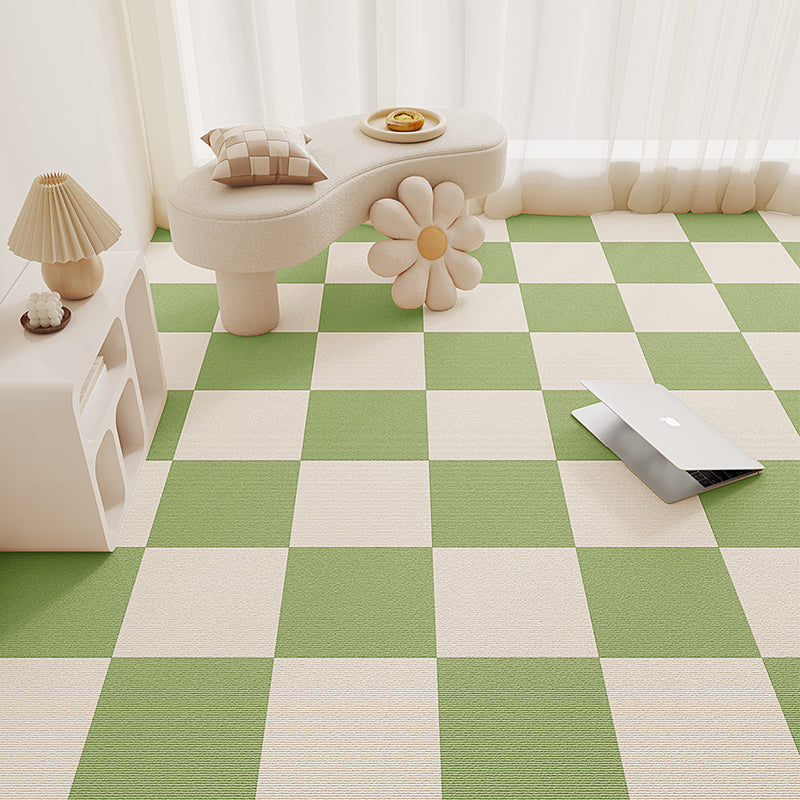 Carpet Tile 12" X 12" Loose Lay Level Loop Non-Skid Living Room Beige-Green Clearhalo 'Carpet Tiles & Carpet Squares' 'carpet_tiles_carpet_squares' 'Flooring 'Home Improvement' 'home_improvement' 'home_improvement_carpet_tiles_carpet_squares' Walls and Ceiling' 7127486