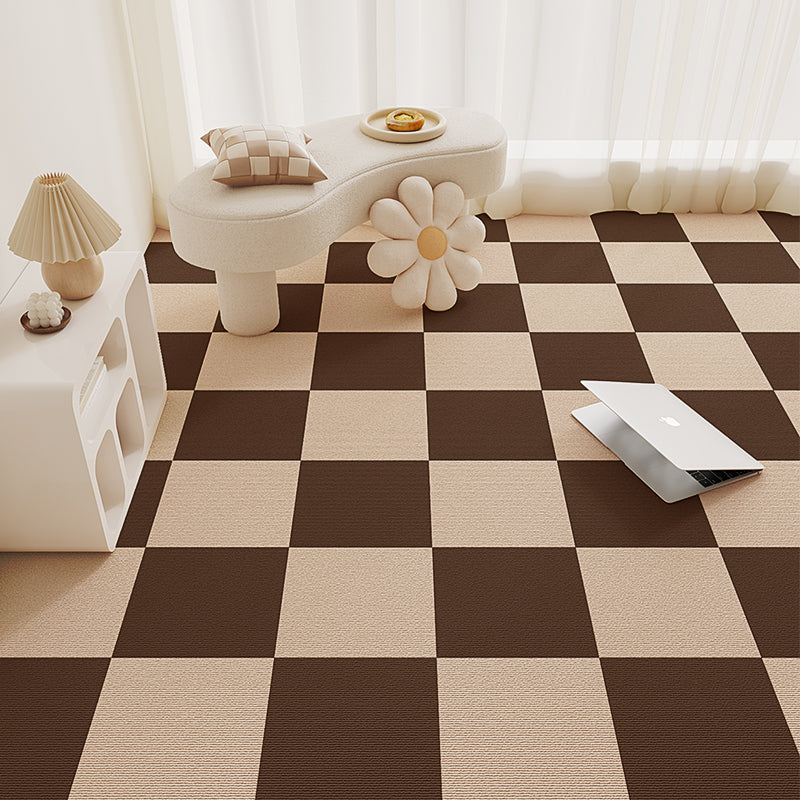 Carpet Tile 12" X 12" Loose Lay Level Loop Non-Skid Living Room Coffee Khaki Clearhalo 'Carpet Tiles & Carpet Squares' 'carpet_tiles_carpet_squares' 'Flooring 'Home Improvement' 'home_improvement' 'home_improvement_carpet_tiles_carpet_squares' Walls and Ceiling' 7127493