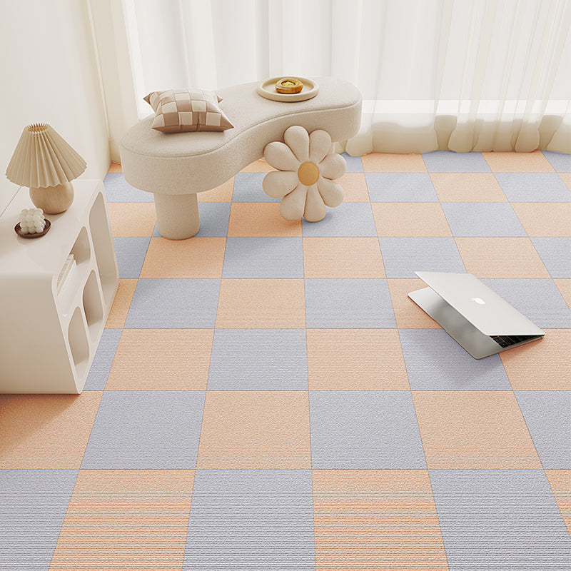 Carpet Tile 12" X 12" Loose Lay Level Loop Non-Skid Living Room Khaki Light Gray Clearhalo 'Carpet Tiles & Carpet Squares' 'carpet_tiles_carpet_squares' 'Flooring 'Home Improvement' 'home_improvement' 'home_improvement_carpet_tiles_carpet_squares' Walls and Ceiling' 7127494