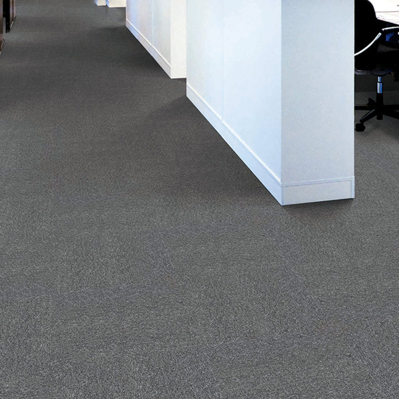 Carpet Tile 20" X 20" Glue Down or Adhesive Tabs Non-Skid Dining Room Grey Asphalt Clearhalo 'Carpet Tiles & Carpet Squares' 'carpet_tiles_carpet_squares' 'Flooring 'Home Improvement' 'home_improvement' 'home_improvement_carpet_tiles_carpet_squares' Walls and Ceiling' 7127549