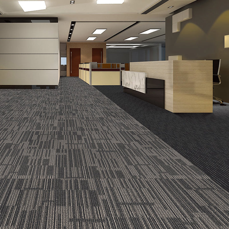 Carpet Tile 20" X 20" Glue Down or Adhesive Tabs Non-Skid Dining Room Dark Gray Vinyl Clearhalo 'Carpet Tiles & Carpet Squares' 'carpet_tiles_carpet_squares' 'Flooring 'Home Improvement' 'home_improvement' 'home_improvement_carpet_tiles_carpet_squares' Walls and Ceiling' 7127551