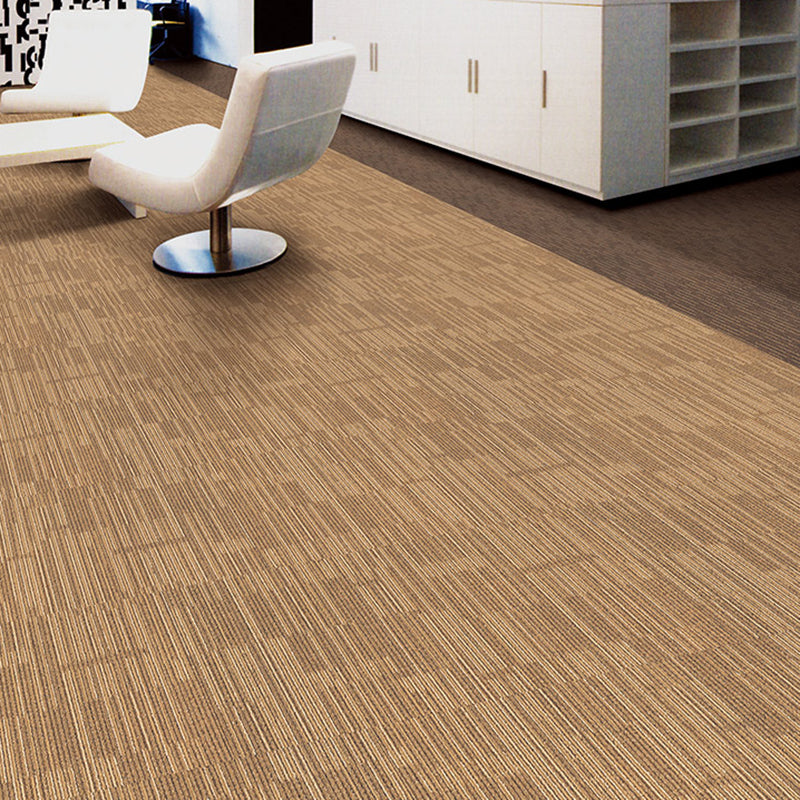 Carpet Tile 20" X 20" Glue Down or Adhesive Tabs Non-Skid Dining Room Khaki Vinyl Clearhalo 'Carpet Tiles & Carpet Squares' 'carpet_tiles_carpet_squares' 'Flooring 'Home Improvement' 'home_improvement' 'home_improvement_carpet_tiles_carpet_squares' Walls and Ceiling' 7127561