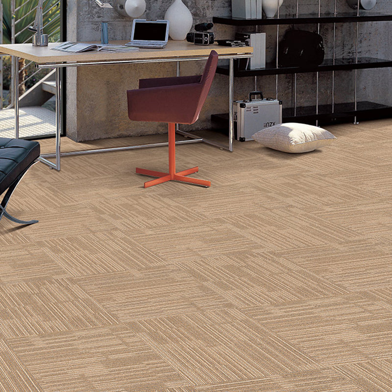 Carpet Tile 20" X 20" Glue Down or Adhesive Tabs Non-Skid Dining Room Light Khaki Vinyl Clearhalo 'Carpet Tiles & Carpet Squares' 'carpet_tiles_carpet_squares' 'Flooring 'Home Improvement' 'home_improvement' 'home_improvement_carpet_tiles_carpet_squares' Walls and Ceiling' 7127567