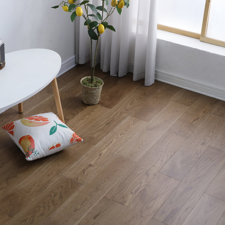 Modern Wood Tile Wire Brushed Water Resistant Click Lock Flooring Planks Clearhalo 'Flooring 'Hardwood Flooring' 'hardwood_flooring' 'Home Improvement' 'home_improvement' 'home_improvement_hardwood_flooring' Walls and Ceiling' 7127753