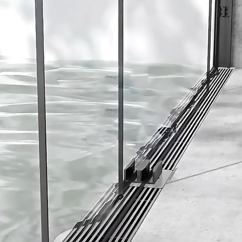 Bypass Semi Frameless Shower Door Tempered Glass Shower Door in Black Clearhalo 'Bathroom Remodel & Bathroom Fixtures' 'Home Improvement' 'home_improvement' 'home_improvement_shower_tub_doors' 'Shower and Tub Doors' 'shower_tub_doors' 'Showers & Bathtubs' 7128073