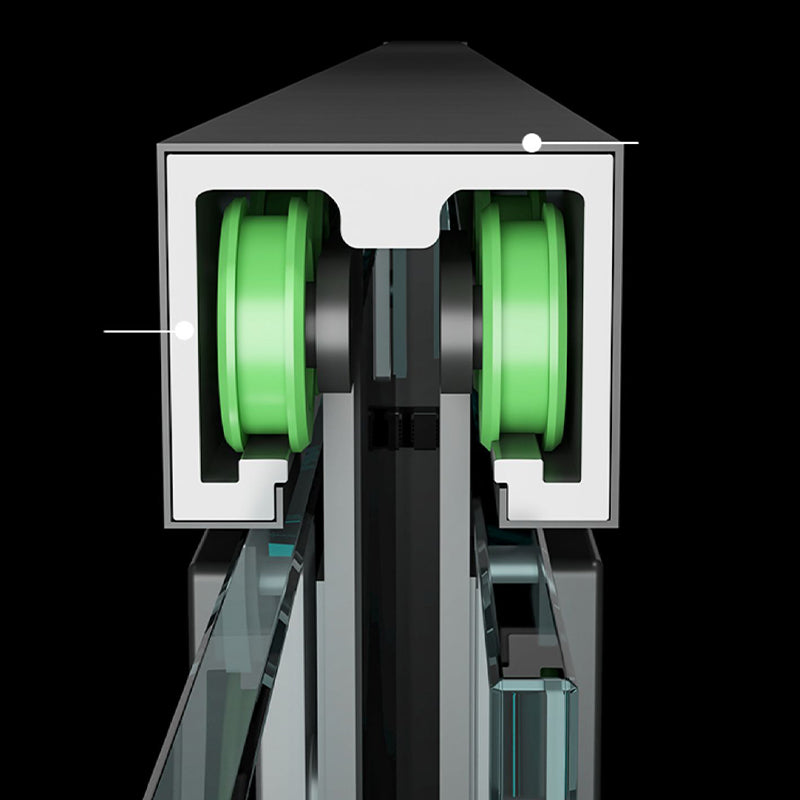 Bypass Semi Frameless Shower Door Tempered Glass Shower Door in Black Clearhalo 'Bathroom Remodel & Bathroom Fixtures' 'Home Improvement' 'home_improvement' 'home_improvement_shower_tub_doors' 'Shower and Tub Doors' 'shower_tub_doors' 'Showers & Bathtubs' 7128079