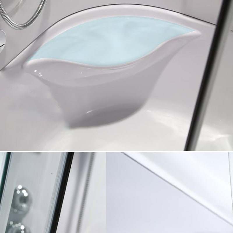 Rounded Tub & Shower Kit Clear Tempered Glass Tub & Shower Kit with Base Kit Clearhalo 'Bathroom Remodel & Bathroom Fixtures' 'Home Improvement' 'home_improvement' 'home_improvement_shower_stalls_enclosures' 'Shower Stalls & Enclosures' 'shower_stalls_enclosures' 'Showers & Bathtubs' 7128528