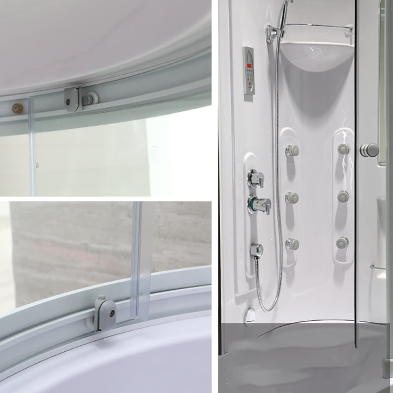 Rounded Tub & Shower Kit Clear Tempered Glass Tub & Shower Kit with Base Kit Clearhalo 'Bathroom Remodel & Bathroom Fixtures' 'Home Improvement' 'home_improvement' 'home_improvement_shower_stalls_enclosures' 'Shower Stalls & Enclosures' 'shower_stalls_enclosures' 'Showers & Bathtubs' 7128531