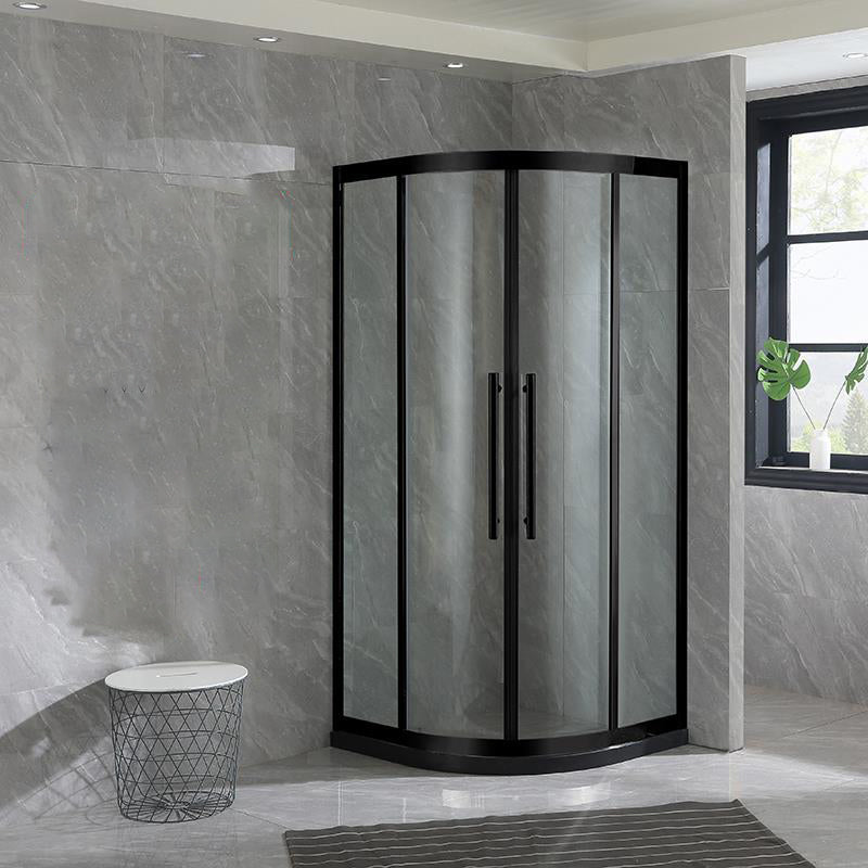 Round Stainless Steel Shower Enclosure Easy Clean Glass Shower Stall Black Clearhalo 'Bathroom Remodel & Bathroom Fixtures' 'Home Improvement' 'home_improvement' 'home_improvement_shower_stalls_enclosures' 'Shower Stalls & Enclosures' 'shower_stalls_enclosures' 'Showers & Bathtubs' 7128539