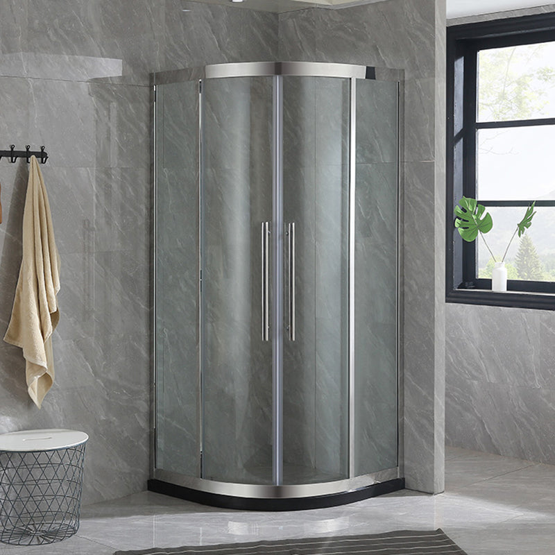 Round Stainless Steel Shower Enclosure Easy Clean Glass Shower Stall Clearhalo 'Bathroom Remodel & Bathroom Fixtures' 'Home Improvement' 'home_improvement' 'home_improvement_shower_stalls_enclosures' 'Shower Stalls & Enclosures' 'shower_stalls_enclosures' 'Showers & Bathtubs' 7128550