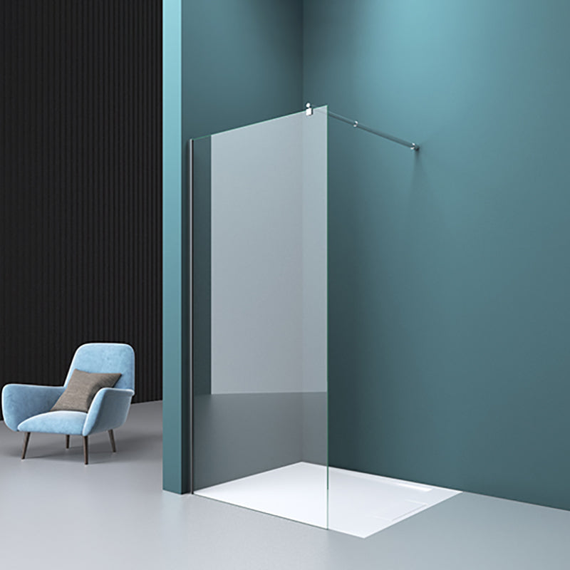 Tempered Glass Transparent Alcove Shower Enclosure with Header 55"L x 79"H 0.3937" Clearhalo 'Bathroom Remodel & Bathroom Fixtures' 'Home Improvement' 'home_improvement' 'home_improvement_shower_stalls_enclosures' 'Shower Stalls & Enclosures' 'shower_stalls_enclosures' 'Showers & Bathtubs' 7128557