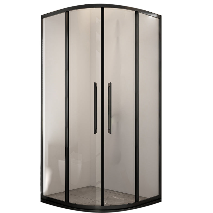 Round Frame Shower Enclosure Double Sliding Tempered Glass Shower Stall 47.2"L x 47.2"W x 78.7"H Clearhalo 'Bathroom Remodel & Bathroom Fixtures' 'Home Improvement' 'home_improvement' 'home_improvement_shower_stalls_enclosures' 'Shower Stalls & Enclosures' 'shower_stalls_enclosures' 'Showers & Bathtubs' 7128591