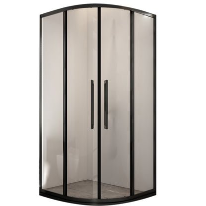 Round Frame Shower Enclosure Double Sliding Tempered Glass Shower Stall 47.2"L x 47.2"W x 78.7"H Clearhalo 'Bathroom Remodel & Bathroom Fixtures' 'Home Improvement' 'home_improvement' 'home_improvement_shower_stalls_enclosures' 'Shower Stalls & Enclosures' 'shower_stalls_enclosures' 'Showers & Bathtubs' 7128591