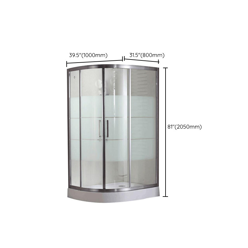 Round Shower Kit Double Sliding Tempered Glass Shower Enclosure Clearhalo 'Bathroom Remodel & Bathroom Fixtures' 'Home Improvement' 'home_improvement' 'home_improvement_shower_stalls_enclosures' 'Shower Stalls & Enclosures' 'shower_stalls_enclosures' 'Showers & Bathtubs' 7128617