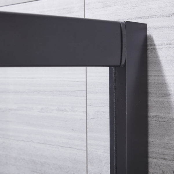 Neo-round Double Sliding Shower Enclosure Black Frame Shower Kit Clearhalo 'Bathroom Remodel & Bathroom Fixtures' 'Home Improvement' 'home_improvement' 'home_improvement_shower_stalls_enclosures' 'Shower Stalls & Enclosures' 'shower_stalls_enclosures' 'Showers & Bathtubs' 7128629