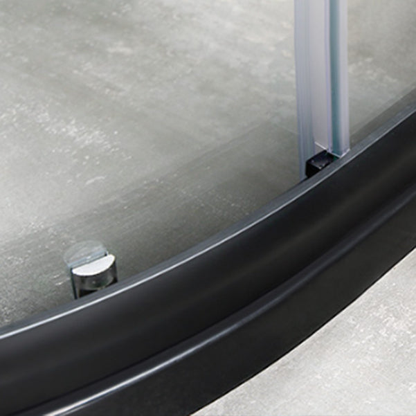 Semi-Frameless Double Sliding Shower Enclosure with Double Handles Clearhalo 'Bathroom Remodel & Bathroom Fixtures' 'Home Improvement' 'home_improvement' 'home_improvement_shower_stalls_enclosures' 'Shower Stalls & Enclosures' 'shower_stalls_enclosures' 'Showers & Bathtubs' 7128645