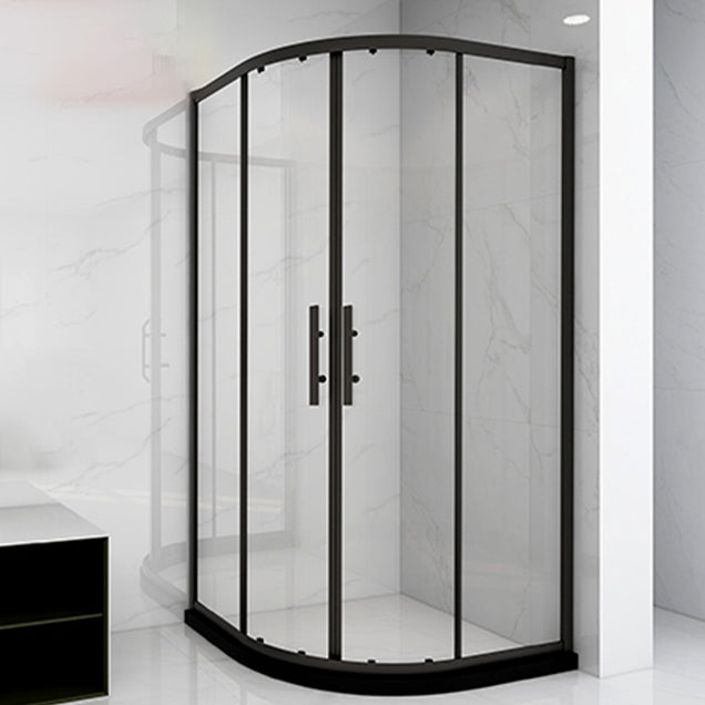 Black 304 Stainless Steel Shower Enclosure Clear Round Shower Stall Clearhalo 'Bathroom Remodel & Bathroom Fixtures' 'Home Improvement' 'home_improvement' 'home_improvement_shower_stalls_enclosures' 'Shower Stalls & Enclosures' 'shower_stalls_enclosures' 'Showers & Bathtubs' 7128679