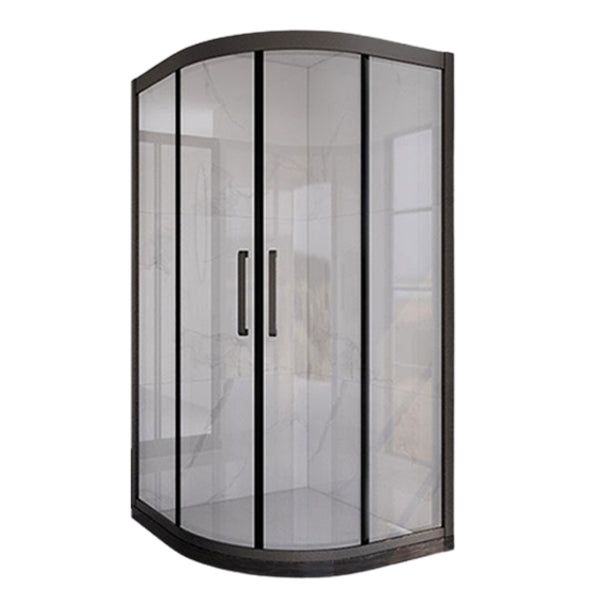 Black 304 Stainless Steel Shower Enclosure Clear Round Shower Stall Clearhalo 'Bathroom Remodel & Bathroom Fixtures' 'Home Improvement' 'home_improvement' 'home_improvement_shower_stalls_enclosures' 'Shower Stalls & Enclosures' 'shower_stalls_enclosures' 'Showers & Bathtubs' 7128681