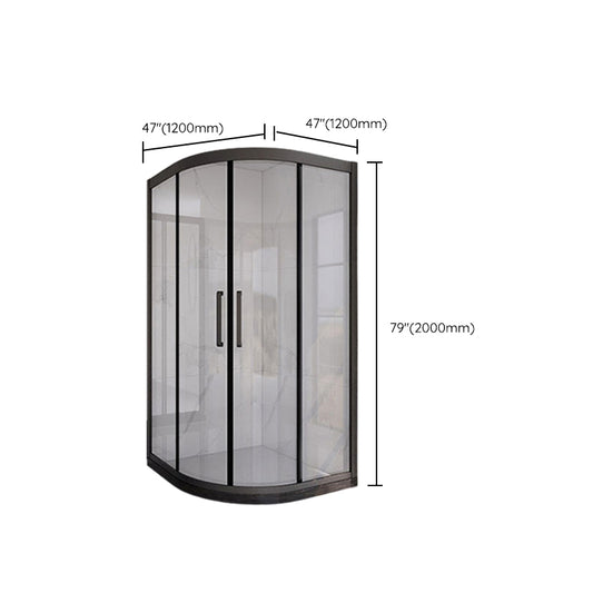 Black 304 Stainless Steel Shower Enclosure Clear Round Shower Stall Clearhalo 'Bathroom Remodel & Bathroom Fixtures' 'Home Improvement' 'home_improvement' 'home_improvement_shower_stalls_enclosures' 'Shower Stalls & Enclosures' 'shower_stalls_enclosures' 'Showers & Bathtubs' 7128688