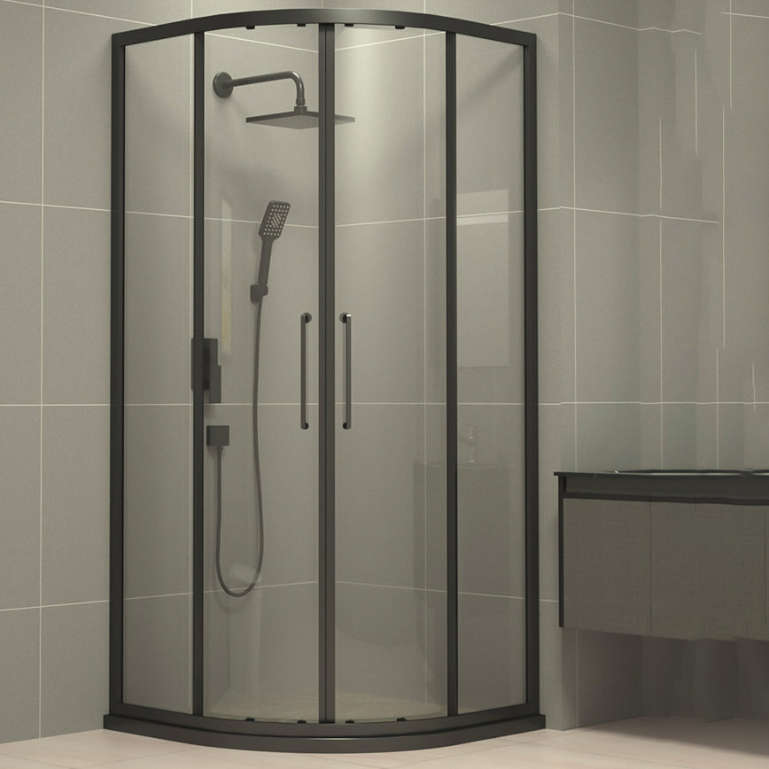 Framed Double Sliding Shower Enclosure Round Shower Enclosure Clearhalo 'Bathroom Remodel & Bathroom Fixtures' 'Home Improvement' 'home_improvement' 'home_improvement_shower_stalls_enclosures' 'Shower Stalls & Enclosures' 'shower_stalls_enclosures' 'Showers & Bathtubs' 7128701