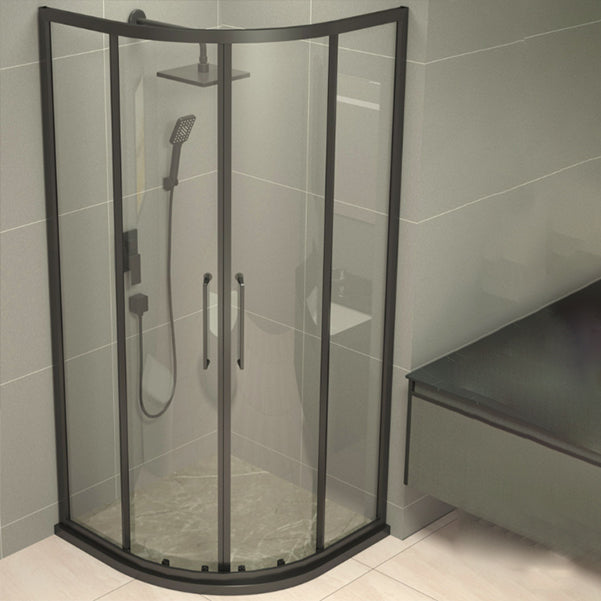 Framed Double Sliding Shower Enclosure Round Shower Enclosure Clearhalo 'Bathroom Remodel & Bathroom Fixtures' 'Home Improvement' 'home_improvement' 'home_improvement_shower_stalls_enclosures' 'Shower Stalls & Enclosures' 'shower_stalls_enclosures' 'Showers & Bathtubs' 7128702