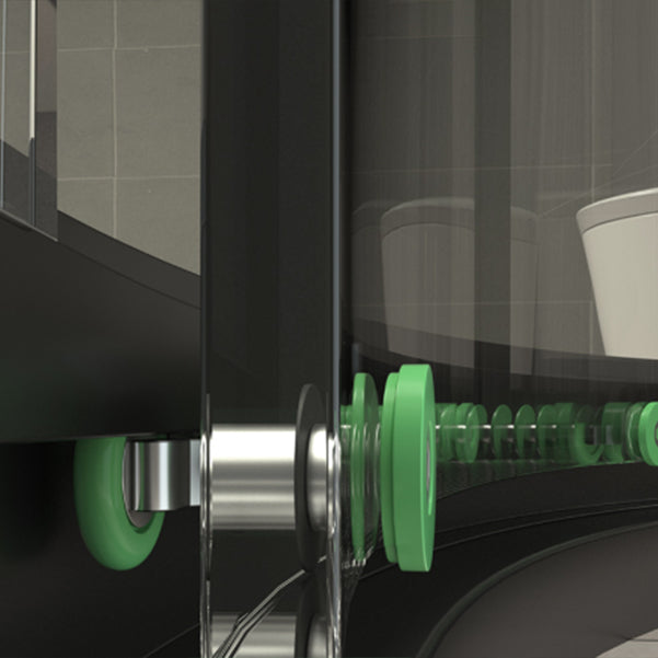 Framed Double Sliding Shower Enclosure Round Shower Enclosure Clearhalo 'Bathroom Remodel & Bathroom Fixtures' 'Home Improvement' 'home_improvement' 'home_improvement_shower_stalls_enclosures' 'Shower Stalls & Enclosures' 'shower_stalls_enclosures' 'Showers & Bathtubs' 7128708