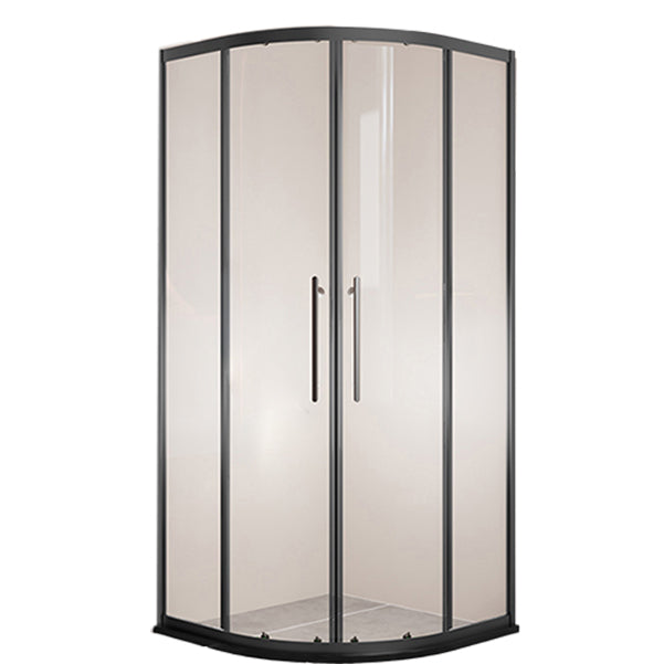 Double Sliding Easy Clean Glass Shower Stall Clear Framed Shower Enclosure Black Clearhalo 'Bathroom Remodel & Bathroom Fixtures' 'Home Improvement' 'home_improvement' 'home_improvement_shower_stalls_enclosures' 'Shower Stalls & Enclosures' 'shower_stalls_enclosures' 'Showers & Bathtubs' 7128717