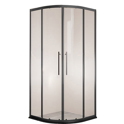 Double Sliding Easy Clean Glass Shower Stall Clear Framed Shower Enclosure Black Clearhalo 'Bathroom Remodel & Bathroom Fixtures' 'Home Improvement' 'home_improvement' 'home_improvement_shower_stalls_enclosures' 'Shower Stalls & Enclosures' 'shower_stalls_enclosures' 'Showers & Bathtubs' 7128717