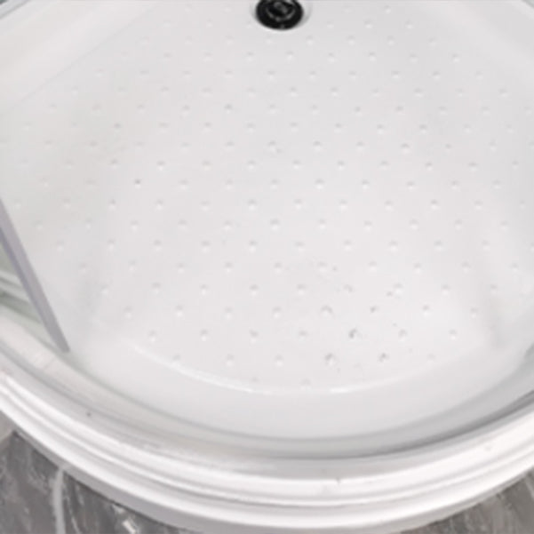 Round Easy Clean Glass Shower Stall Silver Door Handles Shower Stall Clearhalo 'Bathroom Remodel & Bathroom Fixtures' 'Home Improvement' 'home_improvement' 'home_improvement_shower_stalls_enclosures' 'Shower Stalls & Enclosures' 'shower_stalls_enclosures' 'Showers & Bathtubs' 7128739