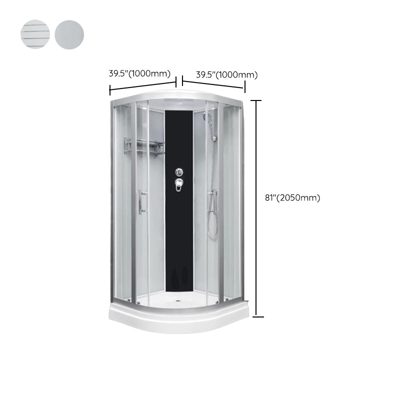 Round Easy Clean Glass Shower Stall Silver Door Handles Shower Stall Clearhalo 'Bathroom Remodel & Bathroom Fixtures' 'Home Improvement' 'home_improvement' 'home_improvement_shower_stalls_enclosures' 'Shower Stalls & Enclosures' 'shower_stalls_enclosures' 'Showers & Bathtubs' 7128742