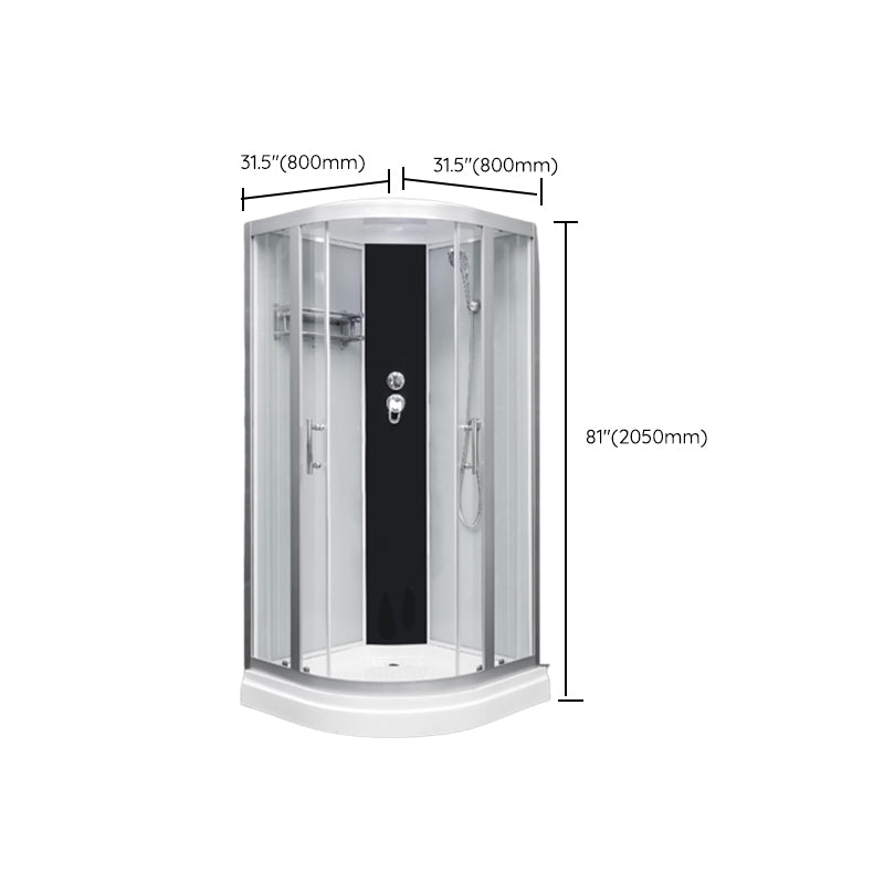 Round Easy Clean Glass Shower Stall Silver Door Handles Shower Stall Clearhalo 'Bathroom Remodel & Bathroom Fixtures' 'Home Improvement' 'home_improvement' 'home_improvement_shower_stalls_enclosures' 'Shower Stalls & Enclosures' 'shower_stalls_enclosures' 'Showers & Bathtubs' 7128744