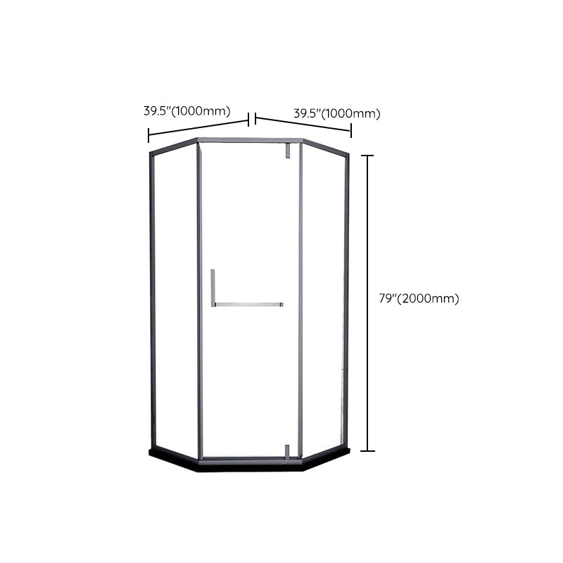 304 Stainless Steel Frame Shower Enclosure with 2 Door Handle Clearhalo 'Bathroom Remodel & Bathroom Fixtures' 'Home Improvement' 'home_improvement' 'home_improvement_shower_stalls_enclosures' 'Shower Stalls & Enclosures' 'shower_stalls_enclosures' 'Showers & Bathtubs' 7128760