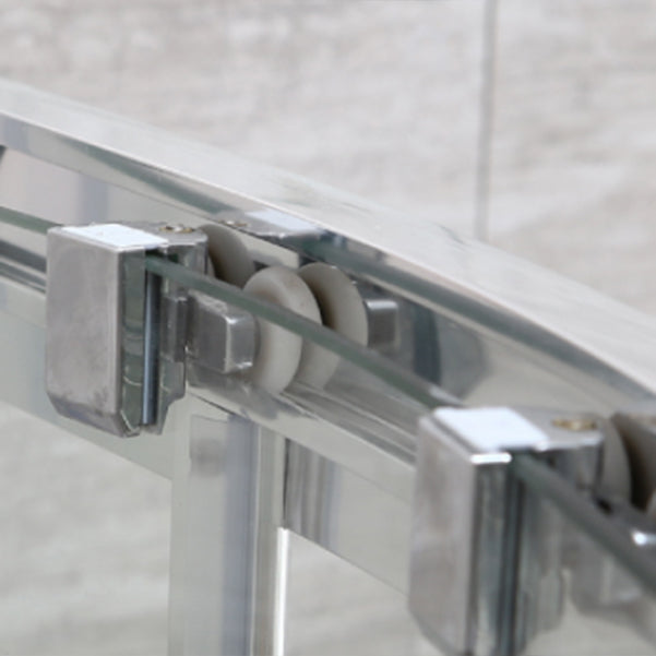 Stainless Steel Frame Finish Shower Kit with Fixed Panel and Door Handle Clearhalo 'Bathroom Remodel & Bathroom Fixtures' 'Home Improvement' 'home_improvement' 'home_improvement_shower_stalls_enclosures' 'Shower Stalls & Enclosures' 'shower_stalls_enclosures' 'Showers & Bathtubs' 7128787