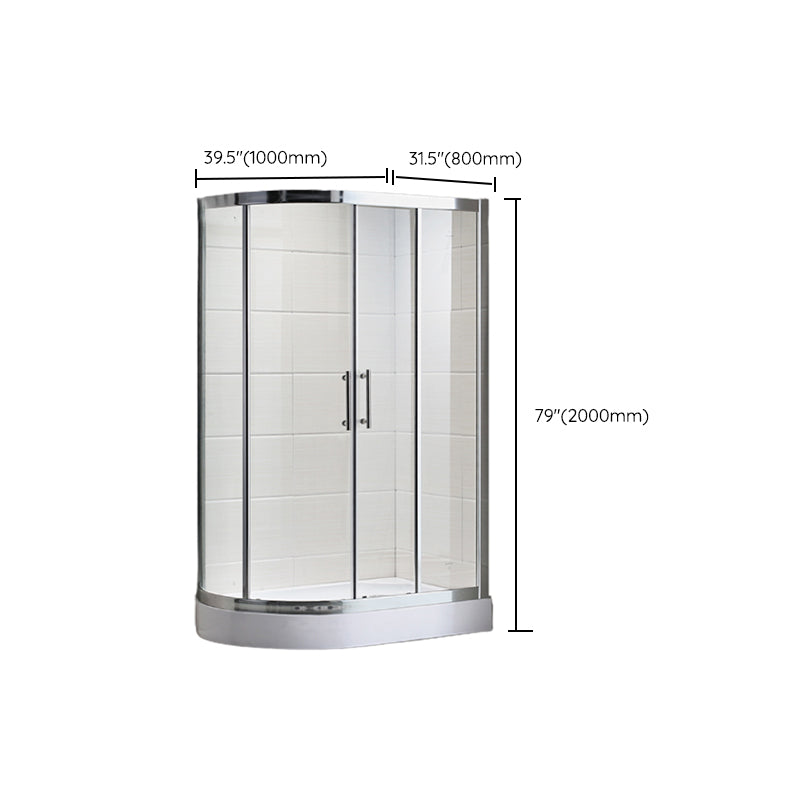 Stainless Steel Frame Finish Shower Kit with Fixed Panel and Door Handle Clearhalo 'Bathroom Remodel & Bathroom Fixtures' 'Home Improvement' 'home_improvement' 'home_improvement_shower_stalls_enclosures' 'Shower Stalls & Enclosures' 'shower_stalls_enclosures' 'Showers & Bathtubs' 7128793