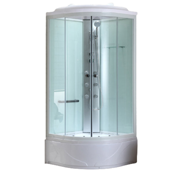 Round Tempered Glass Shower Stall Easy Clean Glass Shower Stall 35"L x 35"W x 86"H Yes Clearhalo 'Bathroom Remodel & Bathroom Fixtures' 'Home Improvement' 'home_improvement' 'home_improvement_shower_stalls_enclosures' 'Shower Stalls & Enclosures' 'shower_stalls_enclosures' 'Showers & Bathtubs' 7128795