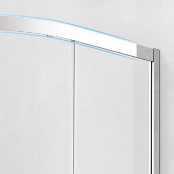 Stainless Steel Frame Tempered Shower Enclosure Round Double Sliding Shower Stall Clearhalo 'Bathroom Remodel & Bathroom Fixtures' 'Home Improvement' 'home_improvement' 'home_improvement_shower_stalls_enclosures' 'Shower Stalls & Enclosures' 'shower_stalls_enclosures' 'Showers & Bathtubs' 7128813