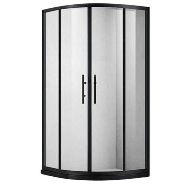 Round Framed Double Sliding Shower Enclosure with Fixed Panel 47.2"L x 47.2"W x 74.8"H Clearhalo 'Bathroom Remodel & Bathroom Fixtures' 'Home Improvement' 'home_improvement' 'home_improvement_shower_stalls_enclosures' 'Shower Stalls & Enclosures' 'shower_stalls_enclosures' 'Showers & Bathtubs' 7128877