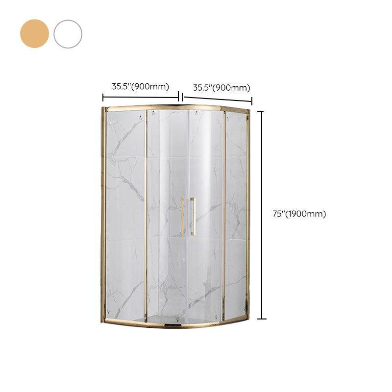 Double Sliding Round Shower Enclosure Clear Corner Tempered Shower Kit Clearhalo 'Bathroom Remodel & Bathroom Fixtures' 'Home Improvement' 'home_improvement' 'home_improvement_shower_stalls_enclosures' 'Shower Stalls & Enclosures' 'shower_stalls_enclosures' 'Showers & Bathtubs' 7128910