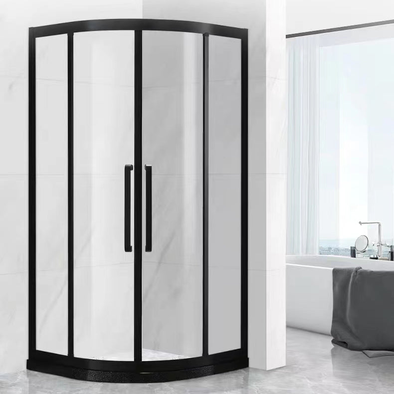 Clear Tempered Glass Shower Enclosure Double Sliding Shower Enclosure Clearhalo 'Bathroom Remodel & Bathroom Fixtures' 'Home Improvement' 'home_improvement' 'home_improvement_shower_stalls_enclosures' 'Shower Stalls & Enclosures' 'shower_stalls_enclosures' 'Showers & Bathtubs' 7128915