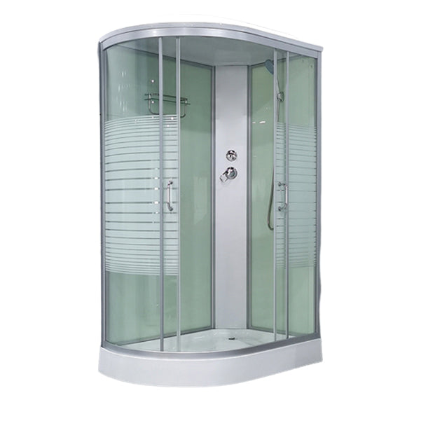Round Shower Stall Double Sliding Shower Stall with Base Kit Left Clearhalo 'Bathroom Remodel & Bathroom Fixtures' 'Home Improvement' 'home_improvement' 'home_improvement_shower_stalls_enclosures' 'Shower Stalls & Enclosures' 'shower_stalls_enclosures' 'Showers & Bathtubs' 7128949