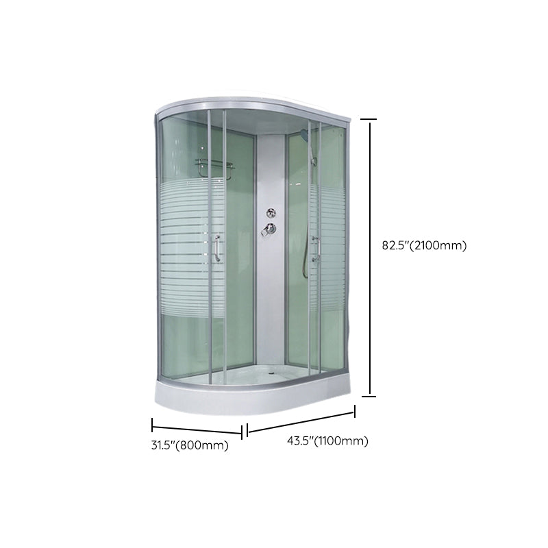 Round Shower Stall Double Sliding Shower Stall with Base Kit Clearhalo 'Bathroom Remodel & Bathroom Fixtures' 'Home Improvement' 'home_improvement' 'home_improvement_shower_stalls_enclosures' 'Shower Stalls & Enclosures' 'shower_stalls_enclosures' 'Showers & Bathtubs' 7128952