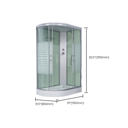 Round Shower Stall Double Sliding Shower Stall with Base Kit Clearhalo 'Bathroom Remodel & Bathroom Fixtures' 'Home Improvement' 'home_improvement' 'home_improvement_shower_stalls_enclosures' 'Shower Stalls & Enclosures' 'shower_stalls_enclosures' 'Showers & Bathtubs' 7128953
