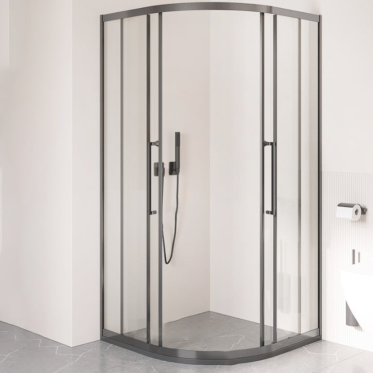 Framed Double Sliding Shower Stall Tempered Glass Shower Stall Clearhalo 'Bathroom Remodel & Bathroom Fixtures' 'Home Improvement' 'home_improvement' 'home_improvement_shower_stalls_enclosures' 'Shower Stalls & Enclosures' 'shower_stalls_enclosures' 'Showers & Bathtubs' 7128960